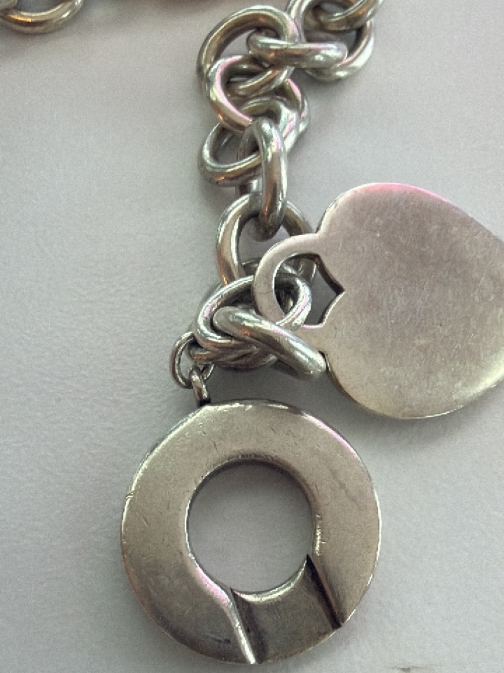 Vintage Tiffany & Co. Sterling Silver Heart Charm Toggle Necklace with Pouch - Picture 7 of 7